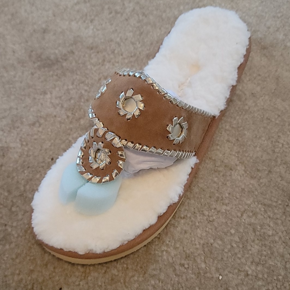 Jack Rogers Slippers 8M ecru